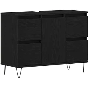 Comparateur de prix : vidaXL Meuble de Lavabo de Salle de Bain Chêne noir 80 x 33 x 60 cm