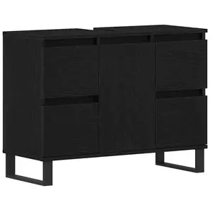 Comparateur de prix : vidaXL Cabinet de salle de bain avec tiroir Chêne noir 80 x 33 x 60 cm