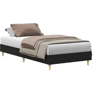 vidaXL Lit Vidaxl 75x190 Cm Noir Chêne En Bois D'ingénierie pas cher
