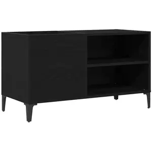 vidaXL Meuble à vinyles Chêne noir 84,5 x 38 x 48 cm Bois d'ingénierie