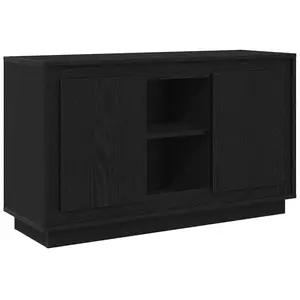 vidaXL Buffet Vidaxl Chêne Noir 102x35x60 Cm En Bois D'ingénierie pas cher