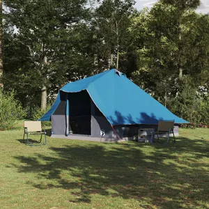 vidaXL Tente Famille Tipi Bleue 8 Personnes Imperméable pas cher