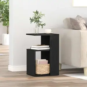 Comparateur de prix : vidaXL Table d'appoint Chêne noir 36 x 30 x 56 cm Bois d'ingénierie
