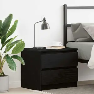VIDAXL Table De Chevet En Chêne Noir 50x40x43,5 Cm En Bois D'ingénierie pas cher
