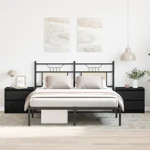 vidaXL Chevets 2 pièces Chêne Noir 50x40x43,5 cm en bois d ingénierie pas cher