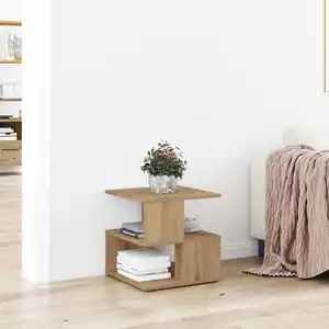 vidaXL Table d'appoint avec étagère Chêne artisanal 30 x 30 x 55 cm pas cher