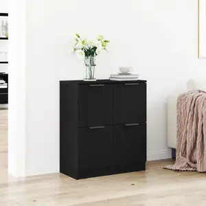vidaXL Sideboard noir imitation chêne 60 x 30 x 70 cm Bois composite