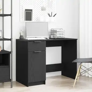 Comparateur de prix : vidaXL Bureau avec porte Chêne noir 100 x 50 x 75 cm Bois d'ingénierie