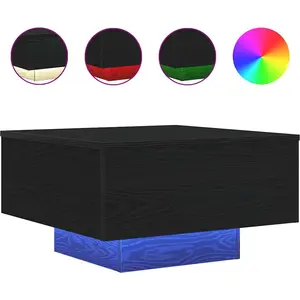 vidaXL Table Basse Vidaxl Avec Lumières Led Chêne Noir 55x55x31 Cm