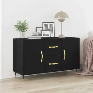 vidaXL Buffet Vidaxl Chêne Noir 100x36x60 Cm Bois D'ingénierie pas cher