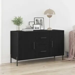 vidaXL Buffet Vidaxl Noir Chêne 100x36x60 Cm Bois D'ingénierie pas cher