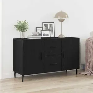Vidaxl buffet noir chêne  100x36x60 cm en bois d'ingénierie pas cher