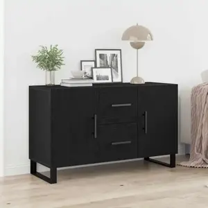 vidaXL Buffet Vidaxl Noir Chêne 100x36x60 Cm Bois D'ingénierie pas cher