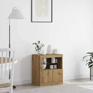 vidaXL Buffet Vidaxl Avec Lumières Led Chêne Artisanal 60,5x37x67 Cm