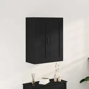 vidaXL Vidaxl Armoire Noire Chêne 69,5x34x90 Cm Bois Aggloméré pas cher