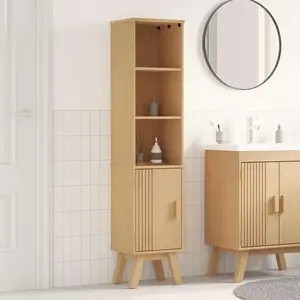 Comparateur de prix : Vidaxl - Cabinet De Salle De Bain Avec Étagère Marron 35 X 30 X 159 Cm