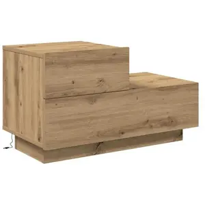 vidaXL Cabinet de chevet avec tiroir Chêne artisanal 70 x 36 x 40,5 cm pas cher