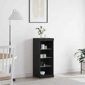 vidaXL Vidaxl Buffet Avec Lumières Led Chêne Noir 41x37x100 Cm