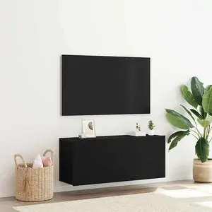 Vidaxl ensemble meuble tv montage mural chêne noir 100 x 30 x 41 cm