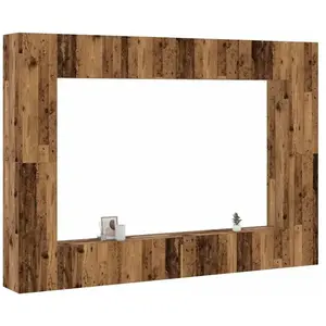 Comparateur de prix : Vidaxl Ensemble De Meuble Tv Mural 8 Pcs Vieux Bois Bois D'ingénierie