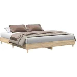vidaXL Cadre de lit sans Matelas chêne Sonoma 160x200 cm pas cher