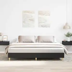 vidaXL Cadre de lit sans Matelas Noir 180x200 cm Bois d'ingénierie pas cher