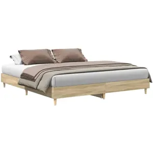 vidaXL Vidaxl Cadre De Lit Sans Matelas Chêne Sonoma 180x200 Cm pas cher