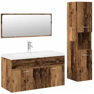 Comparateur de prix : vidaXL Ensemble de meubles salle de bain 4 pcs bois d'ingénierie