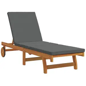 vidaXL Chaise longue - Marron, Gris foncé pas cher