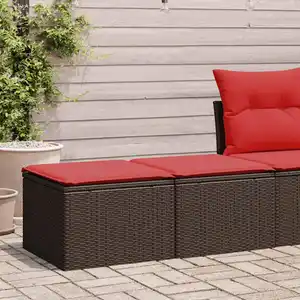 vidaXL Salon de jardin avec coussins 2pcs marron résine tressée acacia pas cher