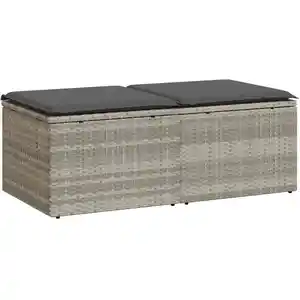 vidaXL Salon de jardin 2 pcs avec coussins gris clair polyrotin acacia