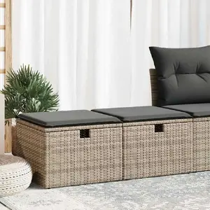 vidaXL Salon de jardin 2 pcs avec coussins gris résine tressée acacia pas cher