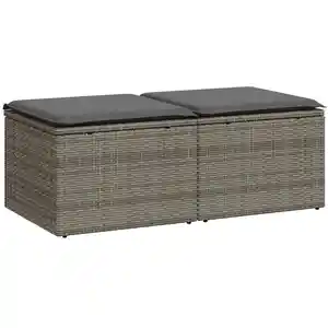 Comparateur de prix : vidaXL Salon de jardin 2 pcs avec coussins gris résine tressée acacia