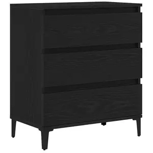 vidaXL Buffet Vidaxl Noir Chêne 60x35x70 Cm Bois D'ingénierie pas cher