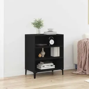 vidaXL Buffet Vidaxl Noir En Chêne 57x35x70 Cm En Bois Reconstitué