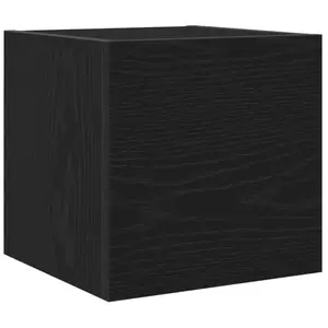 vidaXL Meuble Tv Mural Vidaxl En Chêne Noir 30,5x30x30 Cm pas cher