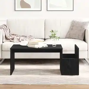 vidaXL Table Basse Vidaxl Chêne Noir 90x45x35 Cm En Bois D'ingénierie pas cher