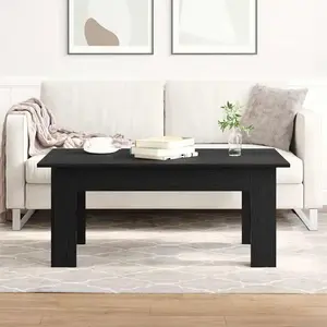 vidaXL Table Basse Vidaxl Noire En Bois D'ingénierie 100x60x42 Cm pas cher