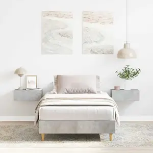 VIDAXL Lit 90x200 Cm En Gris Béton En Bois D'ingénierie pas cher
