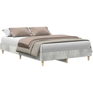 vidaXL Lit Vidaxl 120x190 Cm Gris Béton En Bois Ingenierie pas cher