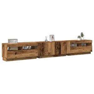Vidaxl - Meuble tv avec lumières led vieux bois bois d'ingénierie pas cher
