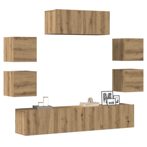 Comparateur de prix : vidaXL Ensemble de meuble TV mural 7 pcs chêne artisanal