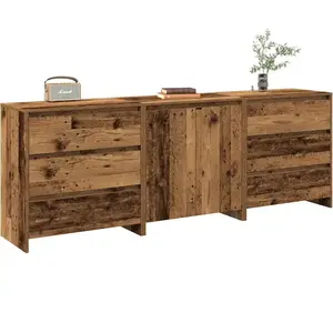 vidaXL Buffet 3 pcs vieux bois bois d'ingénierie pas cher
