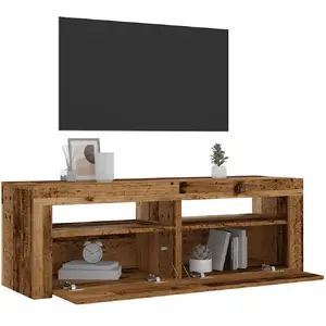 Vidaxl - Tables de chevet 2 pcs avec led vieux bois 60x35x40 cm pas cher