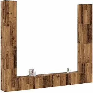 Comparateur de prix : vidaXL Vidaxl Meubles Tv Muraux 6 Pcs Vieux Bois Bois D'ingénierie