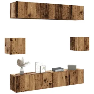 Vidaxl ensemble de meuble tv mural 6 pcs vieux bois bois d'ingénierie pas cher