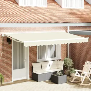 vidaXL Tissu de remplacement de store pour cadre 4x2 m Crème pas cher