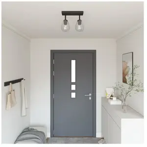 Comparateur de prix : vidaXL Spot de plafond noir 33 x 13 x 26 cm verre et métal