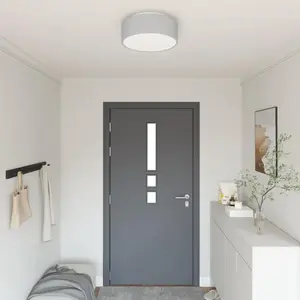 Comparateur de prix : vidaXL Plafonniers vidaXL en tissu gris Ø 38 cm E27
