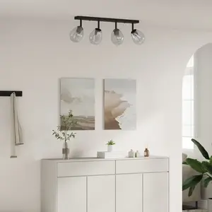 Comparateur de prix : vidaXL Spot de plafond Noir 73,5 x 13 x 26 cm Verre et métal